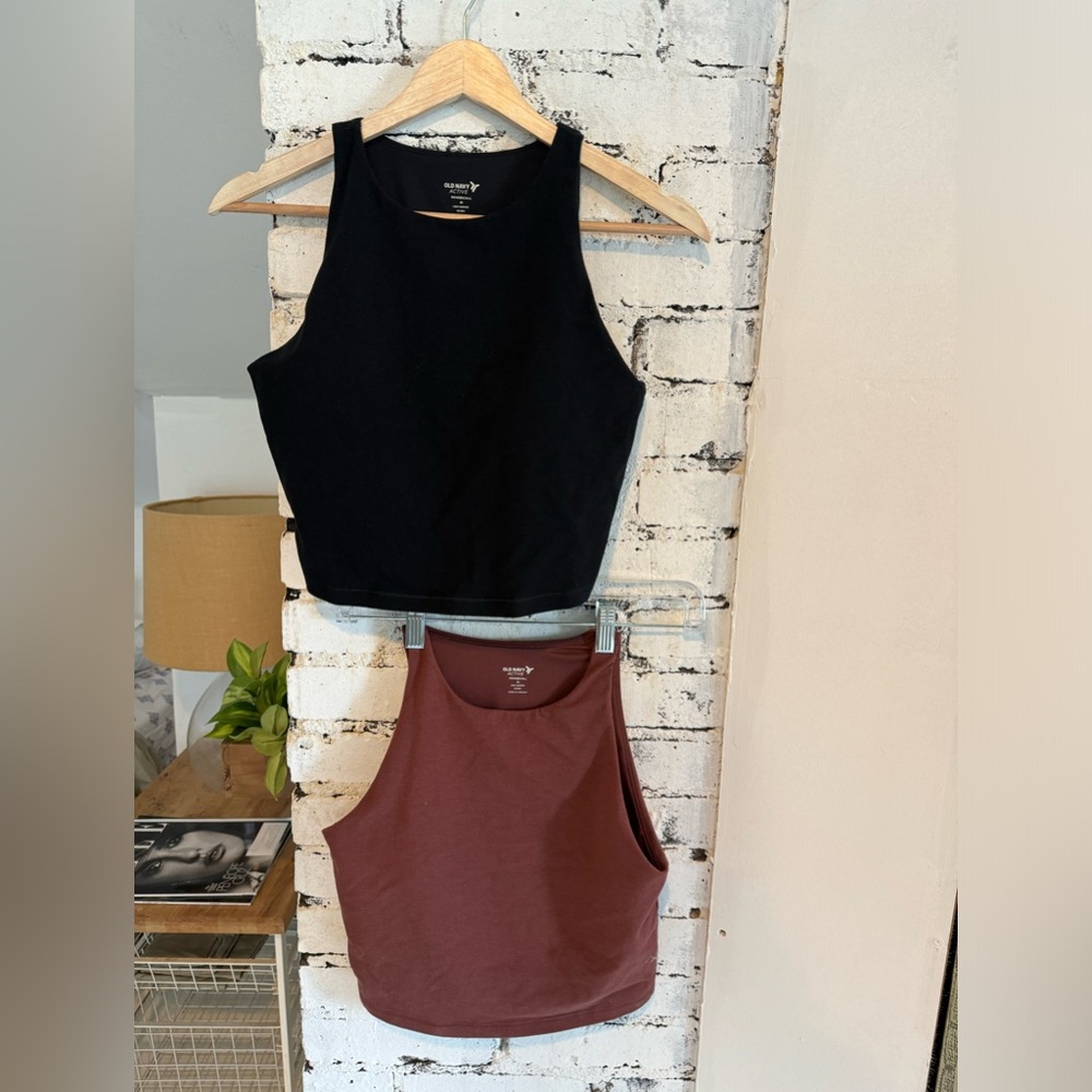 Old Navy Powerchill Longline Sports Bra Tank Set of 2